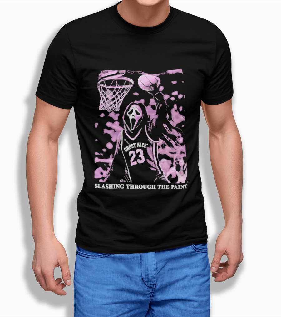 Ghost Face 23 Dunking Basketball Slashing Through The Paint T-Shirt