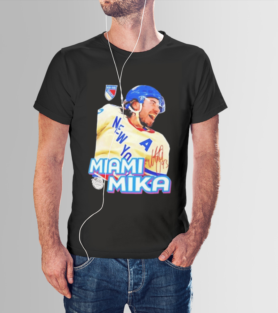 New York Rangers Mika Zibanejad Miami Mika 93 T-Shirt