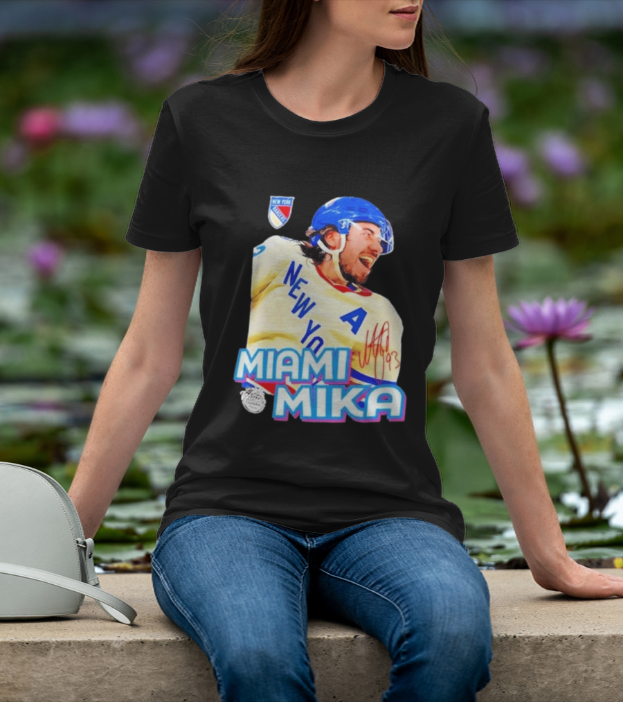 New York Rangers Mika Zibanejad Miami Mika 93 T-Shirt