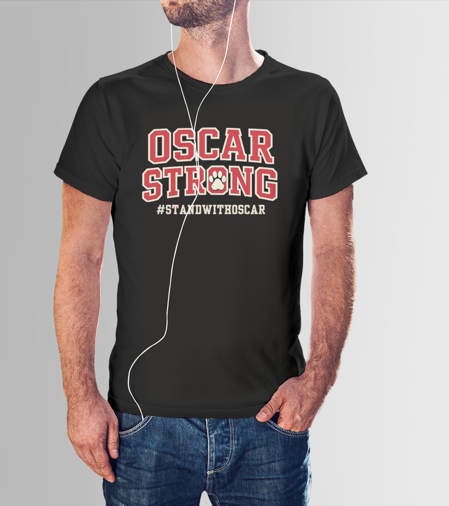 Oscar Strong Paw Print Stand With Oscar T-Shirt