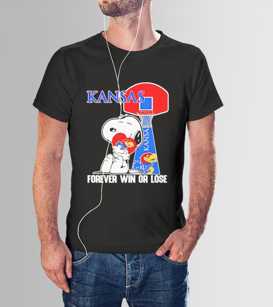 Kansas Jayhawks Basketball Snoopy Forever Win Or Lose T-Shirt