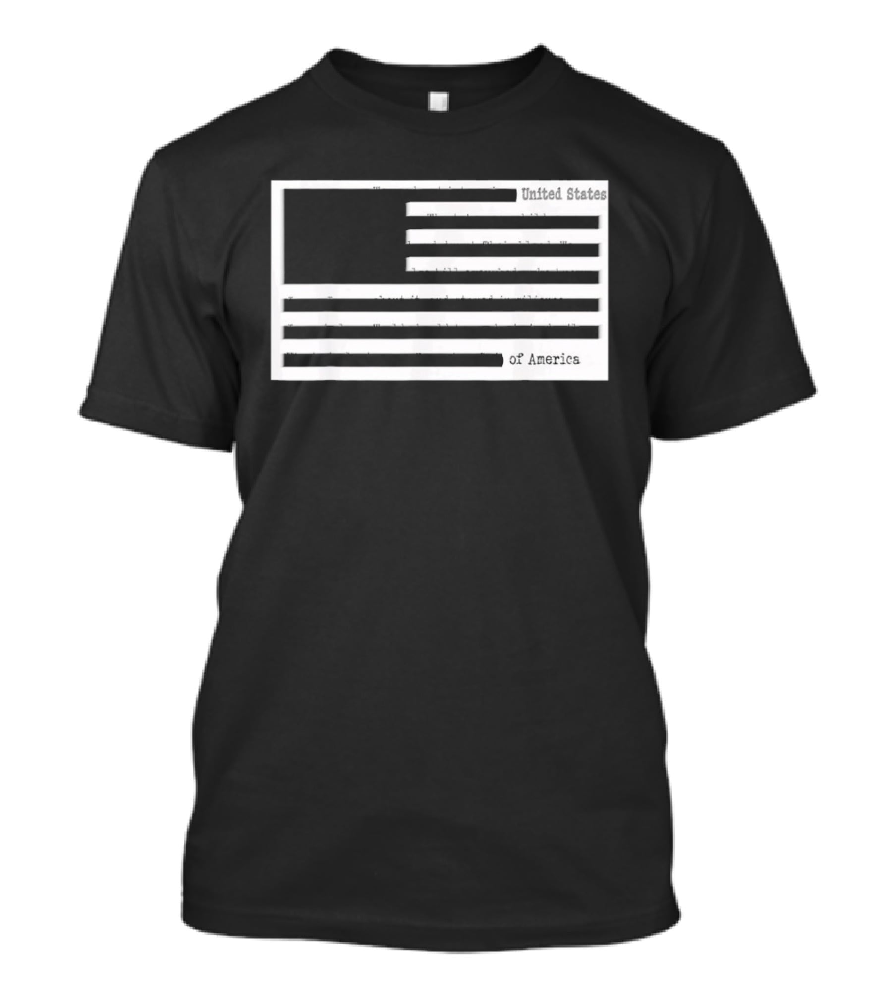 Censored American Documents Flag United States USA T-Shirt