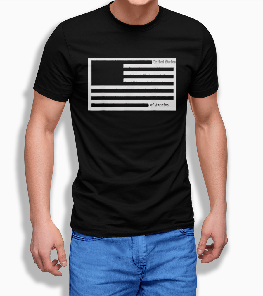 Censored American Documents Flag United States USA T-Shirt
