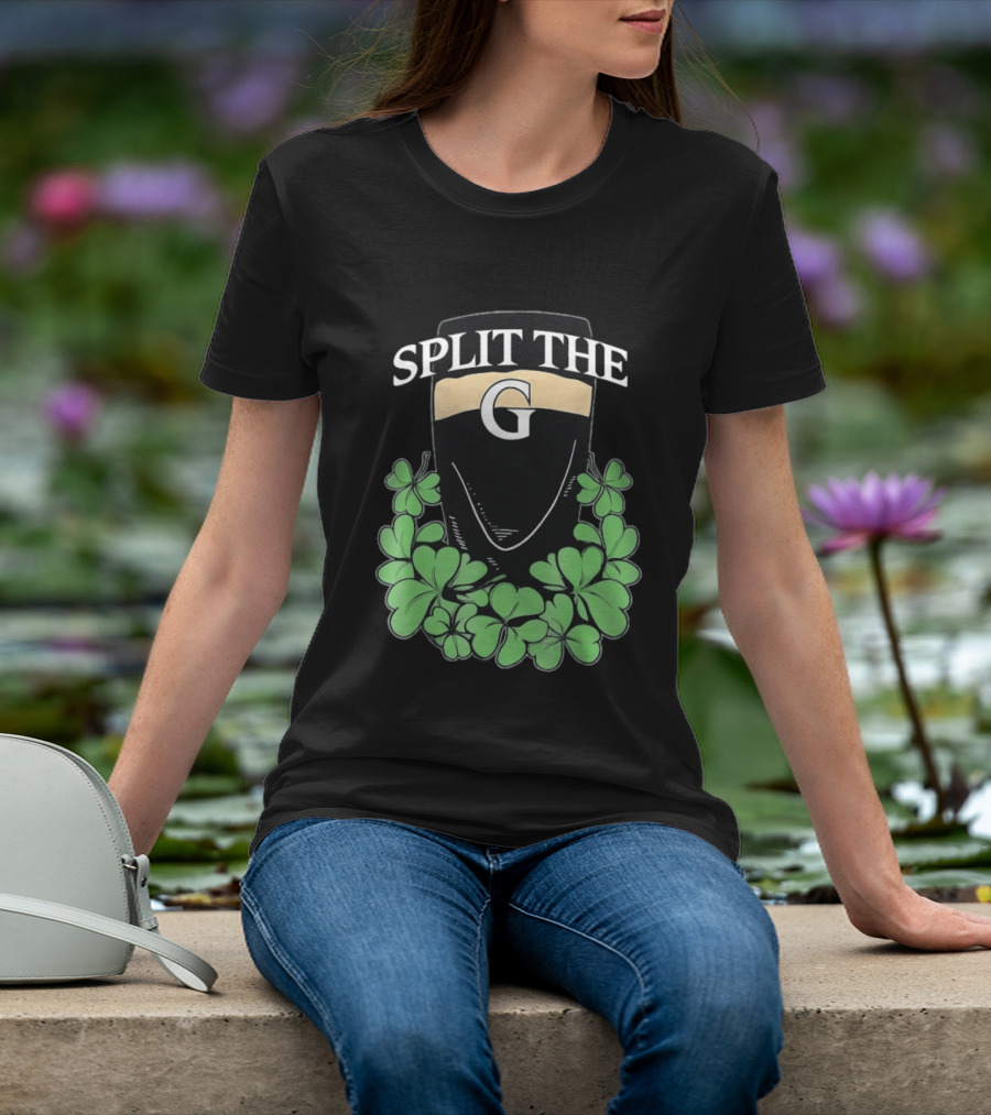 Split The G Shamrock Clover St. Patrick's Day Pint T-Shirt