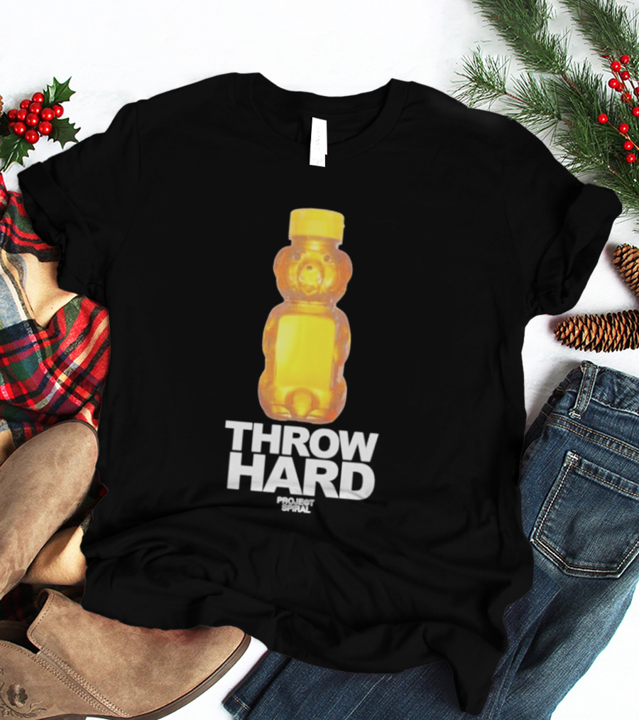 Throw Hard Honey Bear Project Spiral T-Shirt
