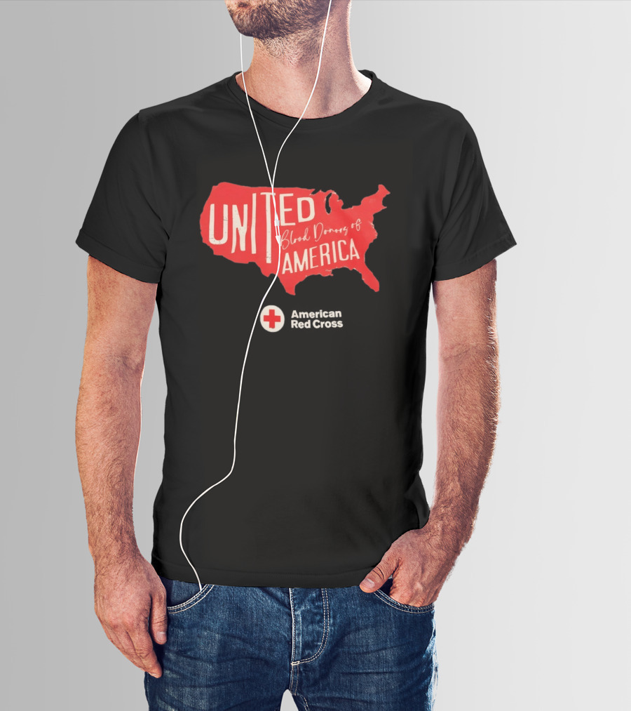 United Blood Donors Of America Map Red Cross Collaboration T-Shirt