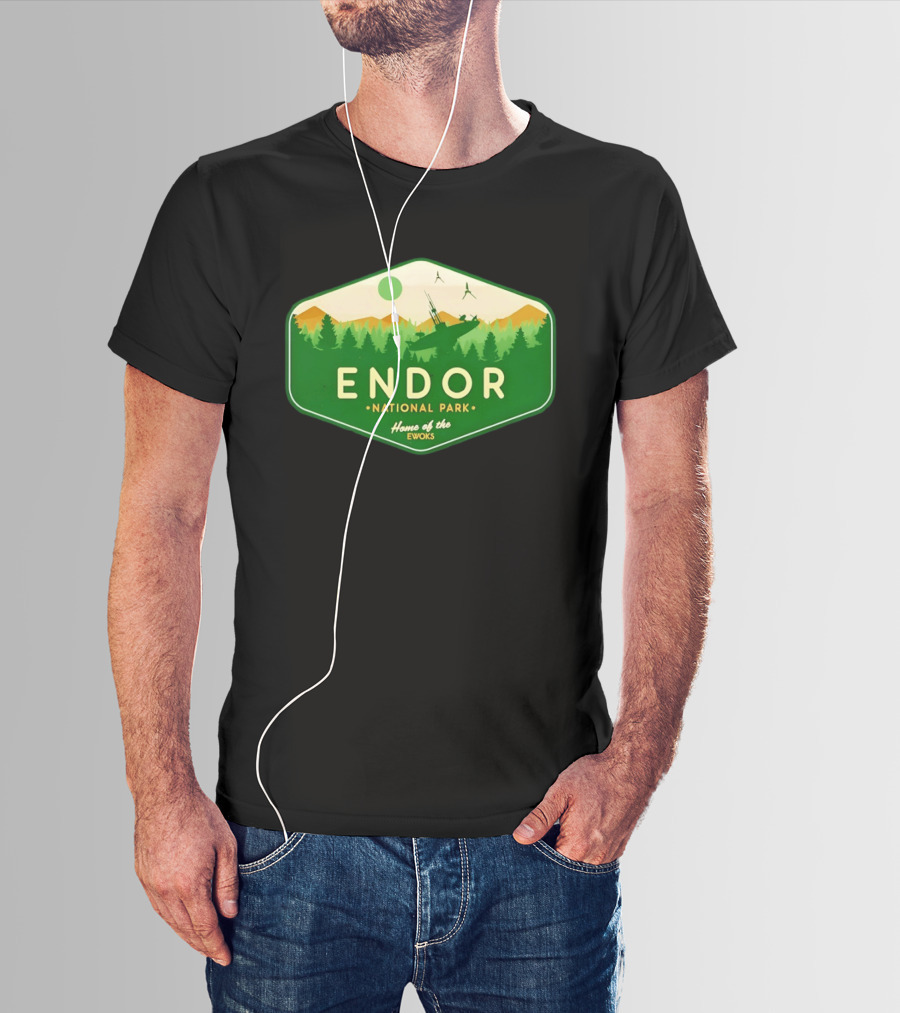 Endor National Park Home Of The Ewoks Forest Landscape Spaceships T-Shirt