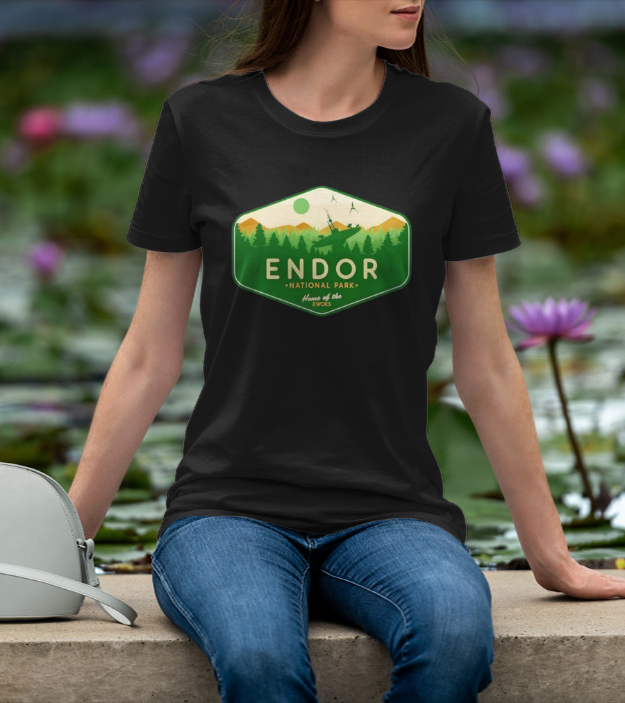 Endor National Park Home Of The Ewoks Forest Landscape Spaceships T-Shirt