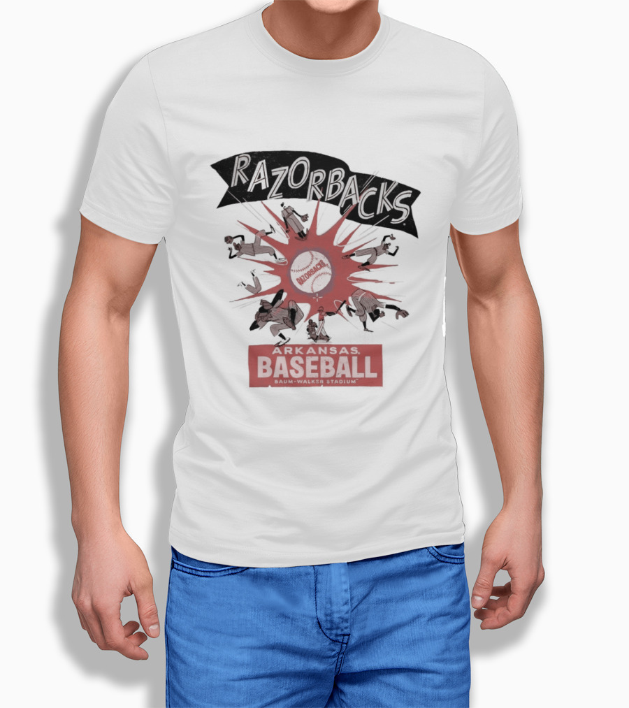 Razorbacks Arkansas Baseball The Strike Baum Walker Stadium T-Shirt