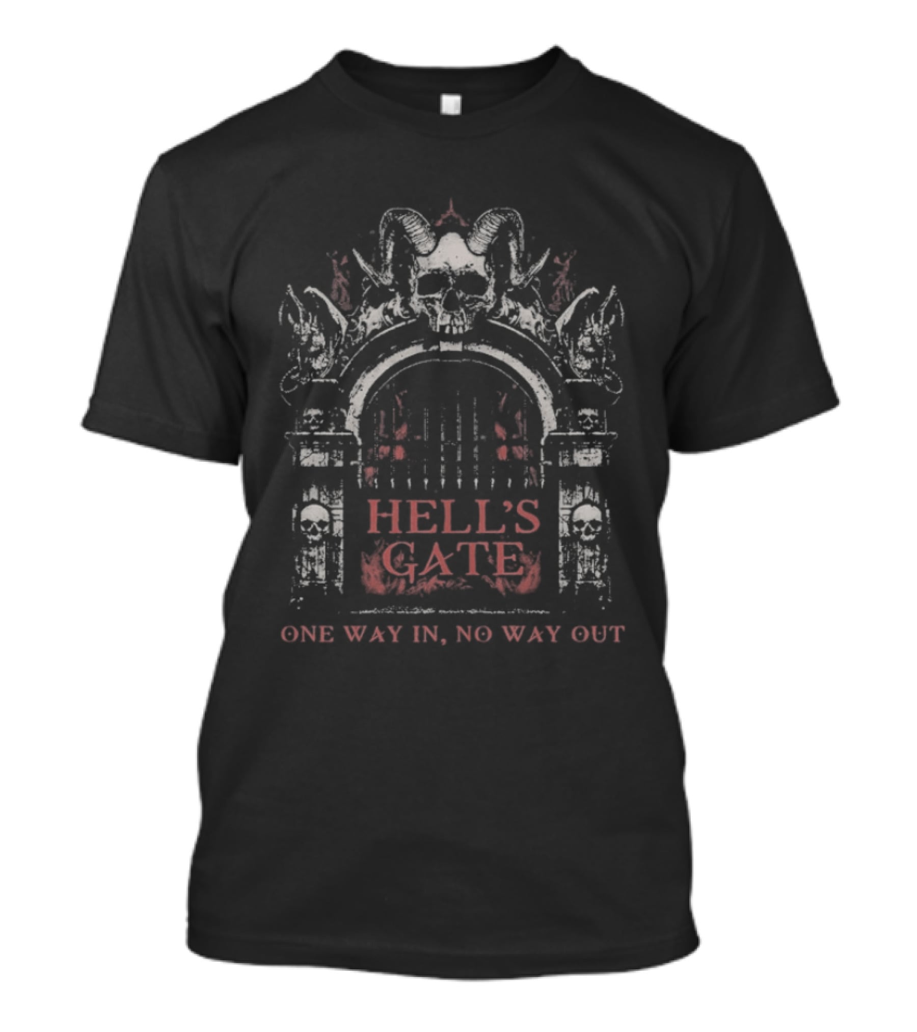 Mark Calaway The Undertaker Hell's Gate Skull One Way In No Way Out T-Shirt