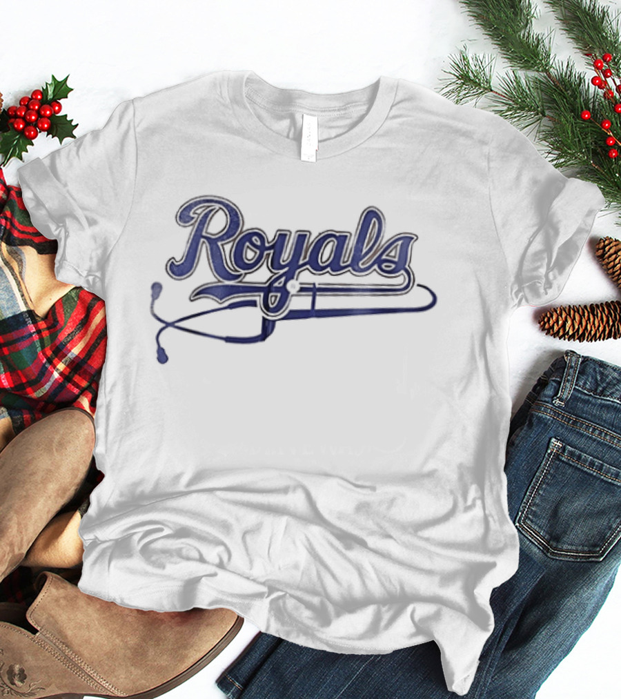 Kansas City Royals Healthcare Appreciation Heartbeat Royals Script T-Shirt