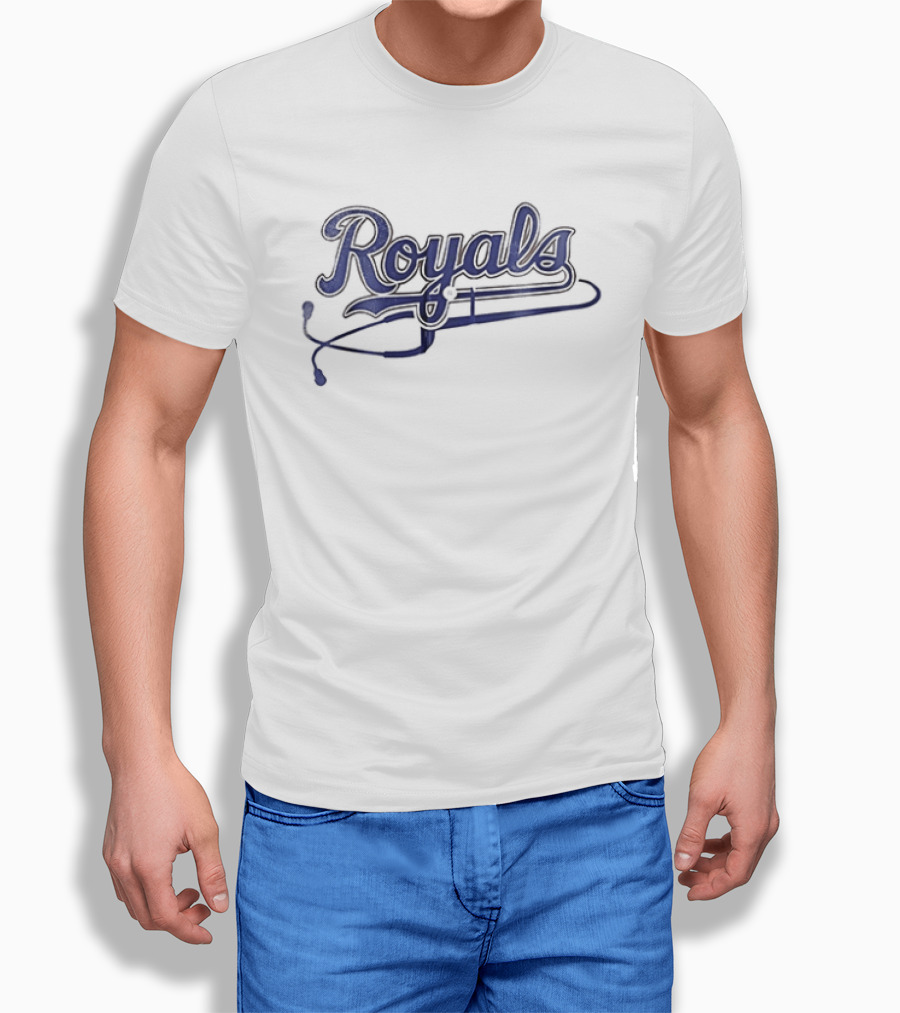 Kansas City Royals Healthcare Appreciation Heartbeat Royals Script T-Shirt