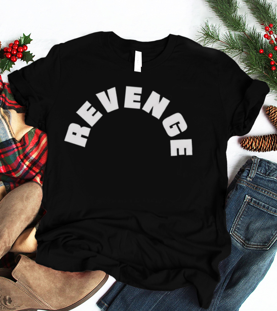 Revenge White Arched Bold Lettering T-Shirt