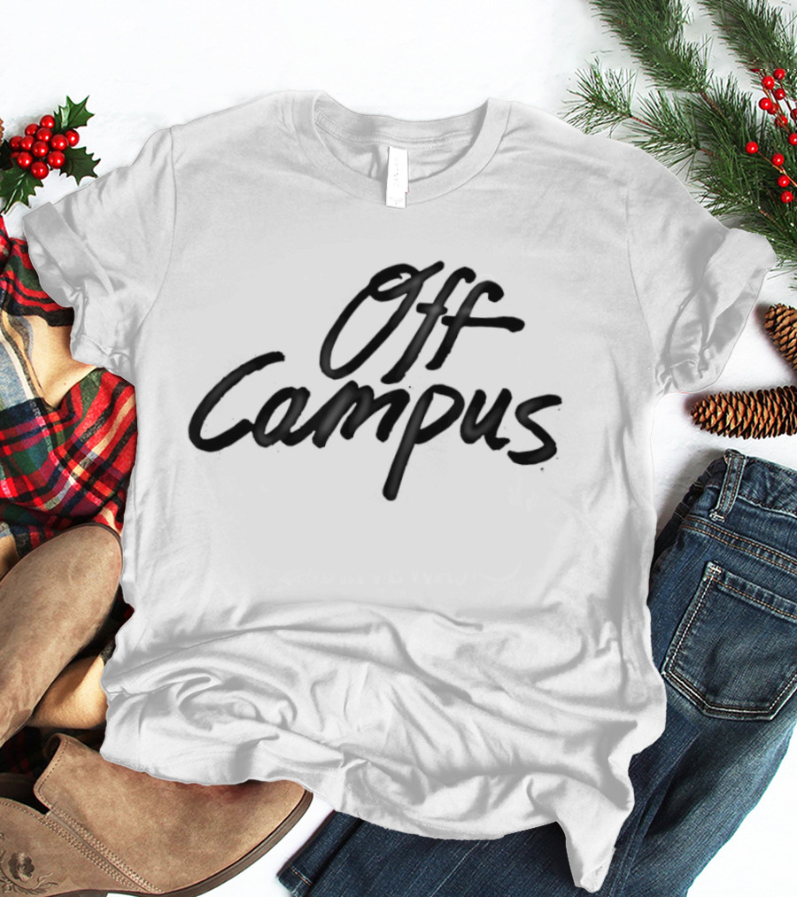 Off Campus Handwritten Black T-Shirt