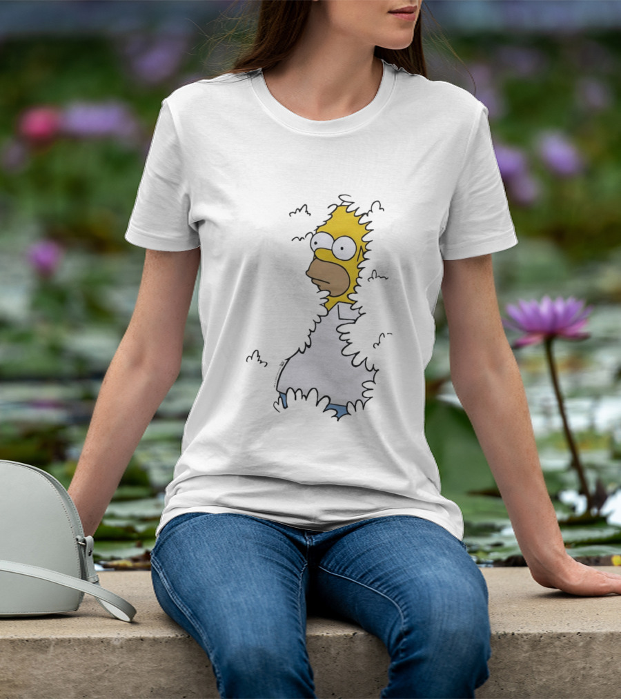 The Simpsons Homer Disappearing Into Bushes Meme T-Shirt