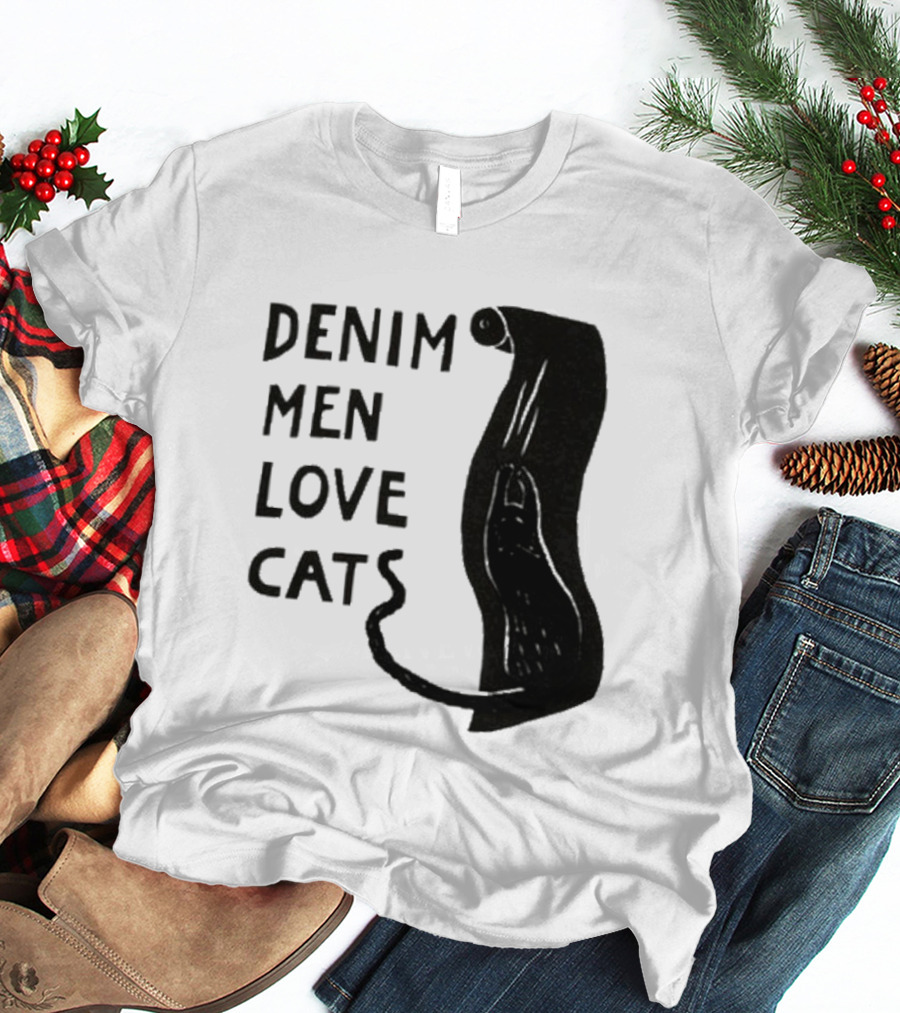 Denim Men Love Cats Feline T-Shirt