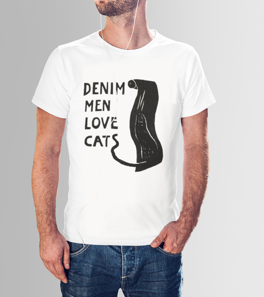 Denim Men Love Cats Feline T-Shirt