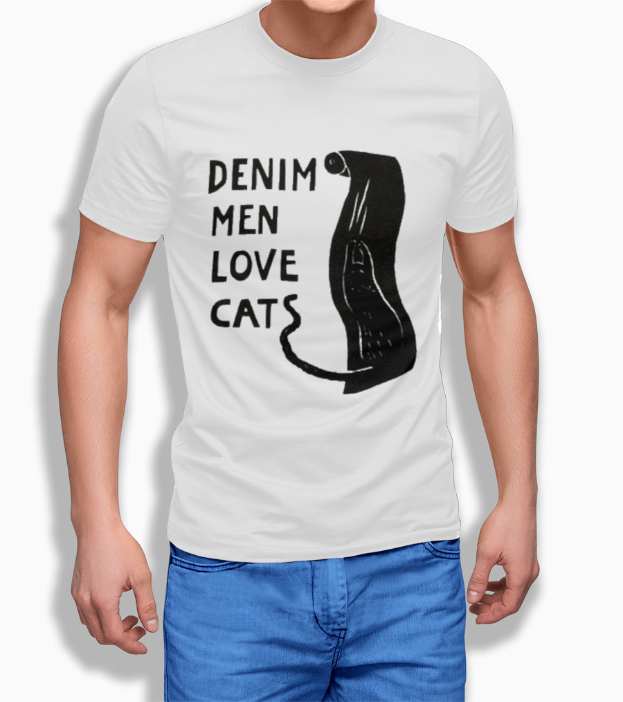 Denim Men Love Cats Feline T-Shirt