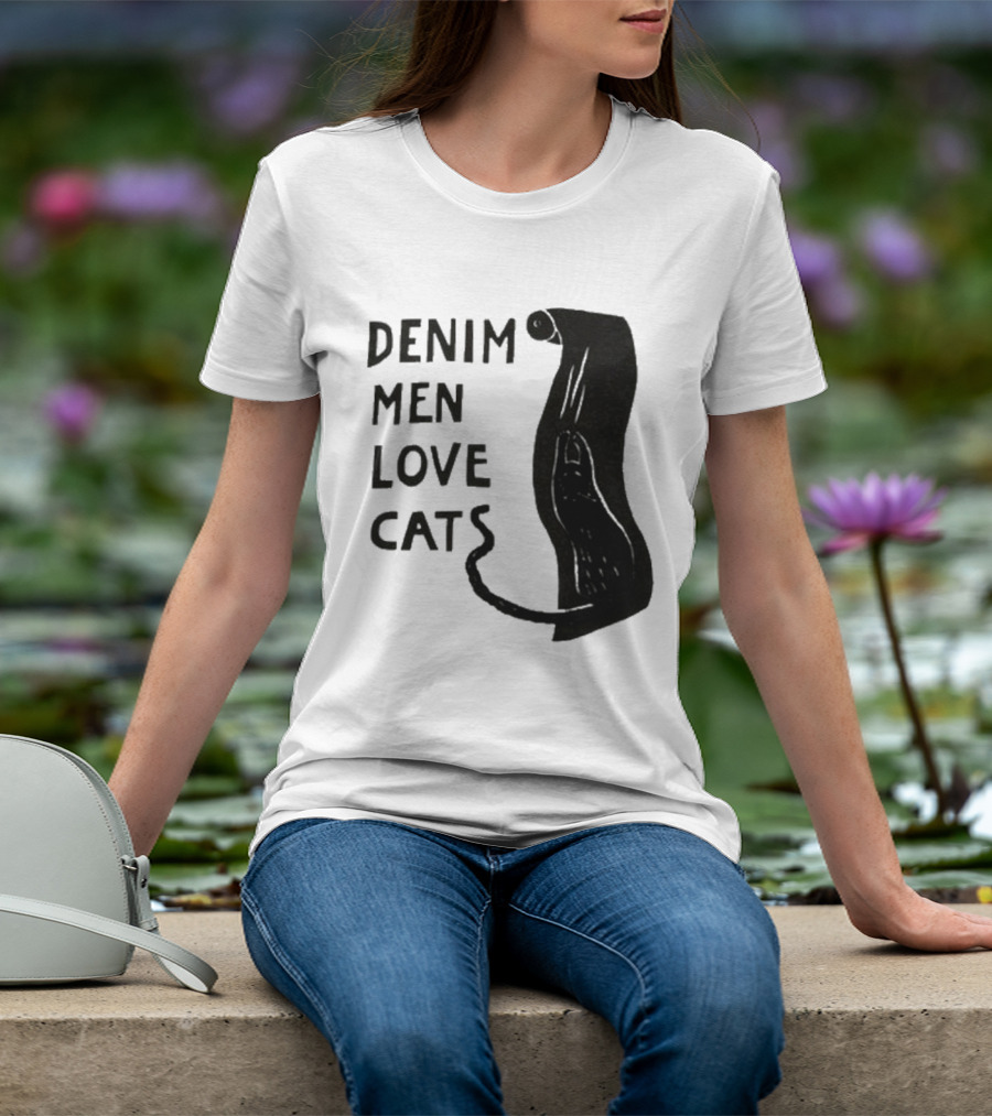 Denim Men Love Cats Feline T-Shirt