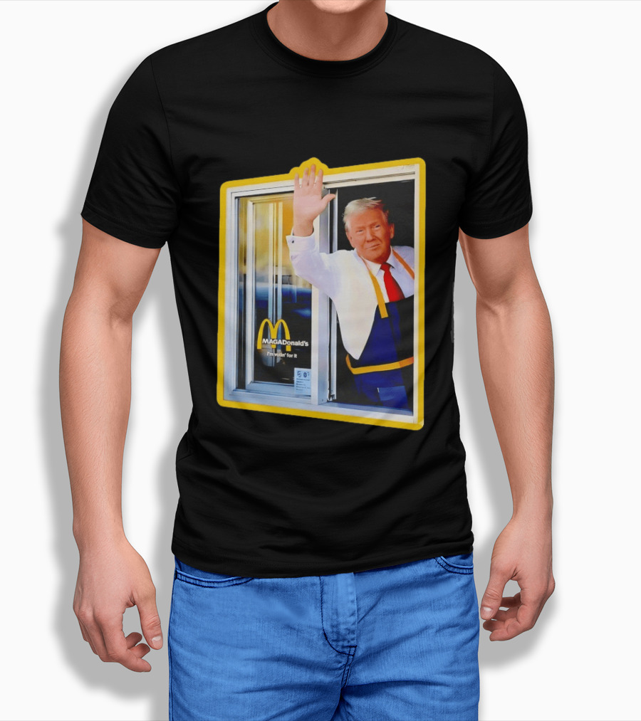 MAGA Donald's I'm Votin' For It Drive Thru Window Mockup T-Shirt