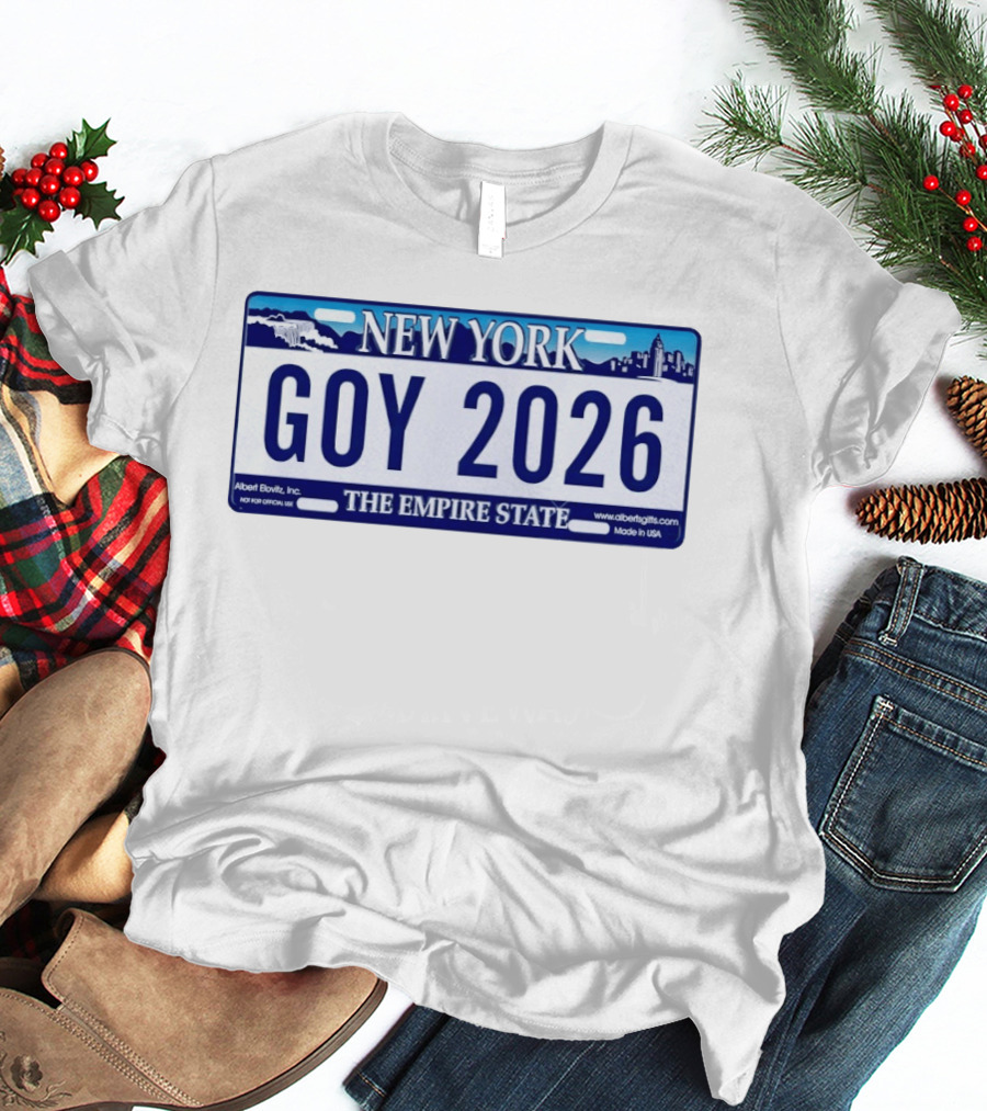 New York Goy 2026 The Empire State License Plate T-Shirt