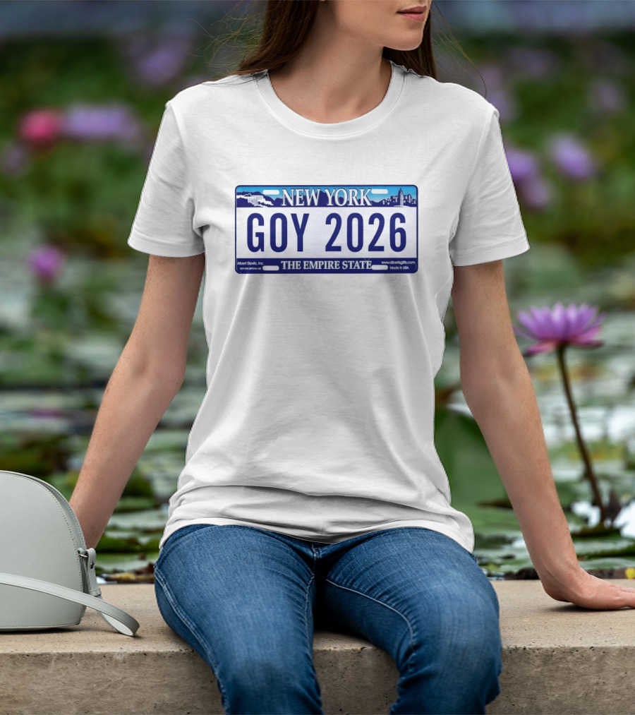 New York Goy 2026 The Empire State License Plate T-Shirt