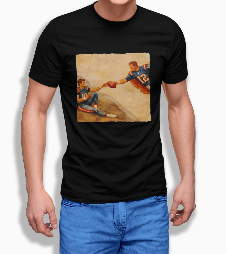 New England Patriots Tom Brady Drake Maye Meme Football T-Shirt