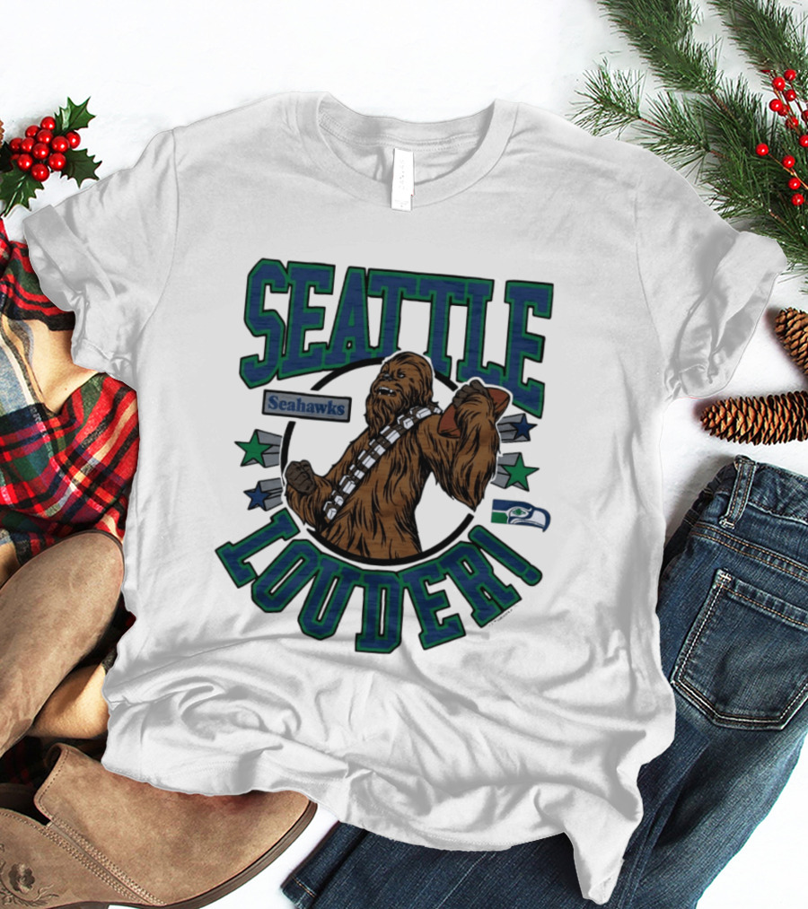 Seattle Seahawks Louder Star Wars Chewbacca T-Shirt