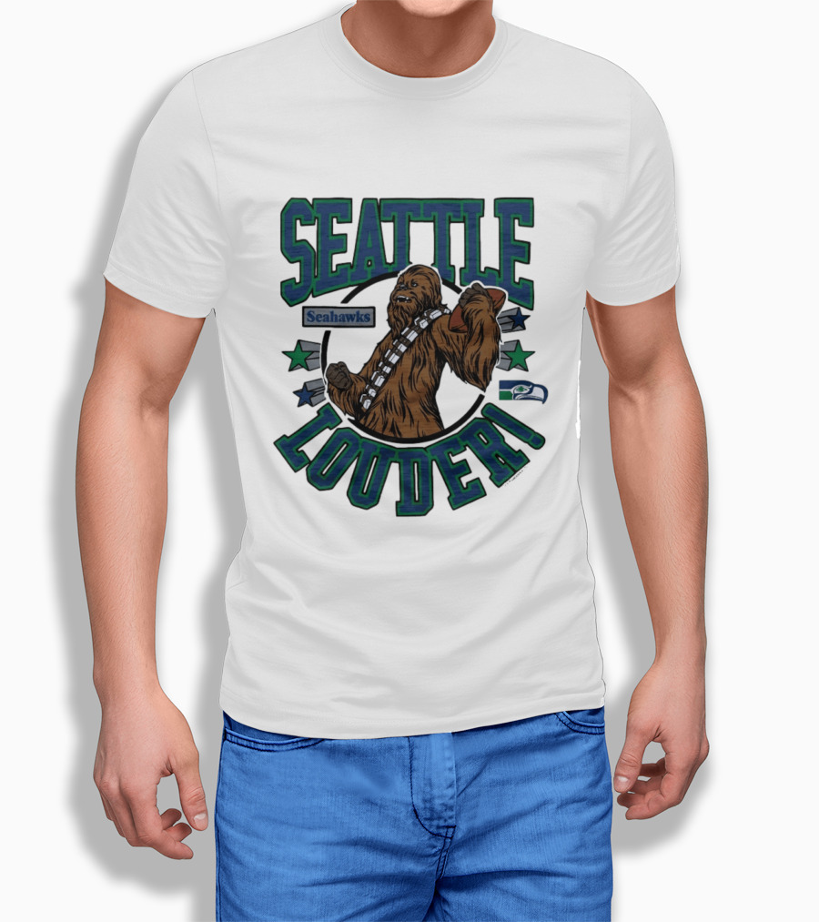 Seattle Seahawks Louder Star Wars Chewbacca T-Shirt