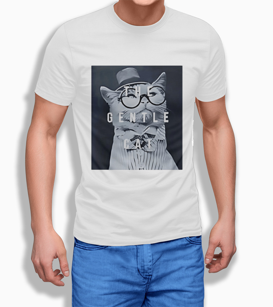 The Gentle Cat With Glasses And Top Hat T-Shirt