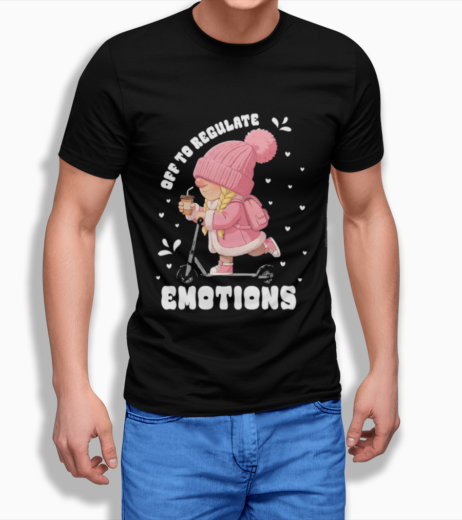 Off To Regulate Emotions Gnome Cozy Scooter Counselor T-Shirt