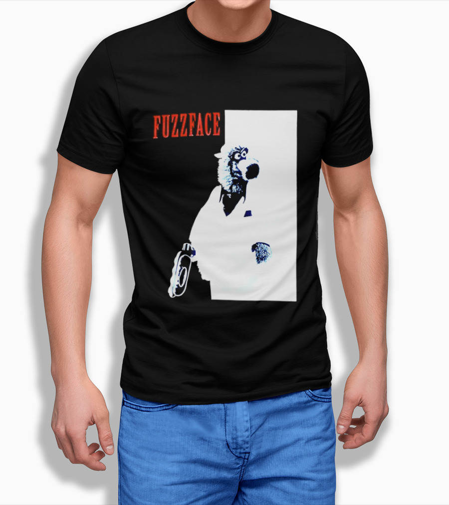 Fuzz Face Muppet Holding Hair Dryer T-Shirt