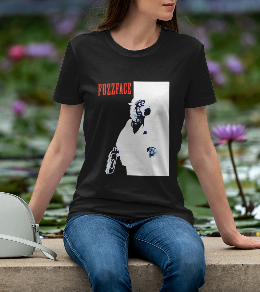 Fuzz Face Muppet Holding Hair Dryer T-Shirt