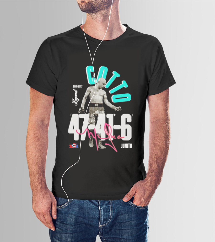 Miguel Cotto Legend 47 21 6 2001 2017 Puerto Rican Flag Boxing T-Shirt