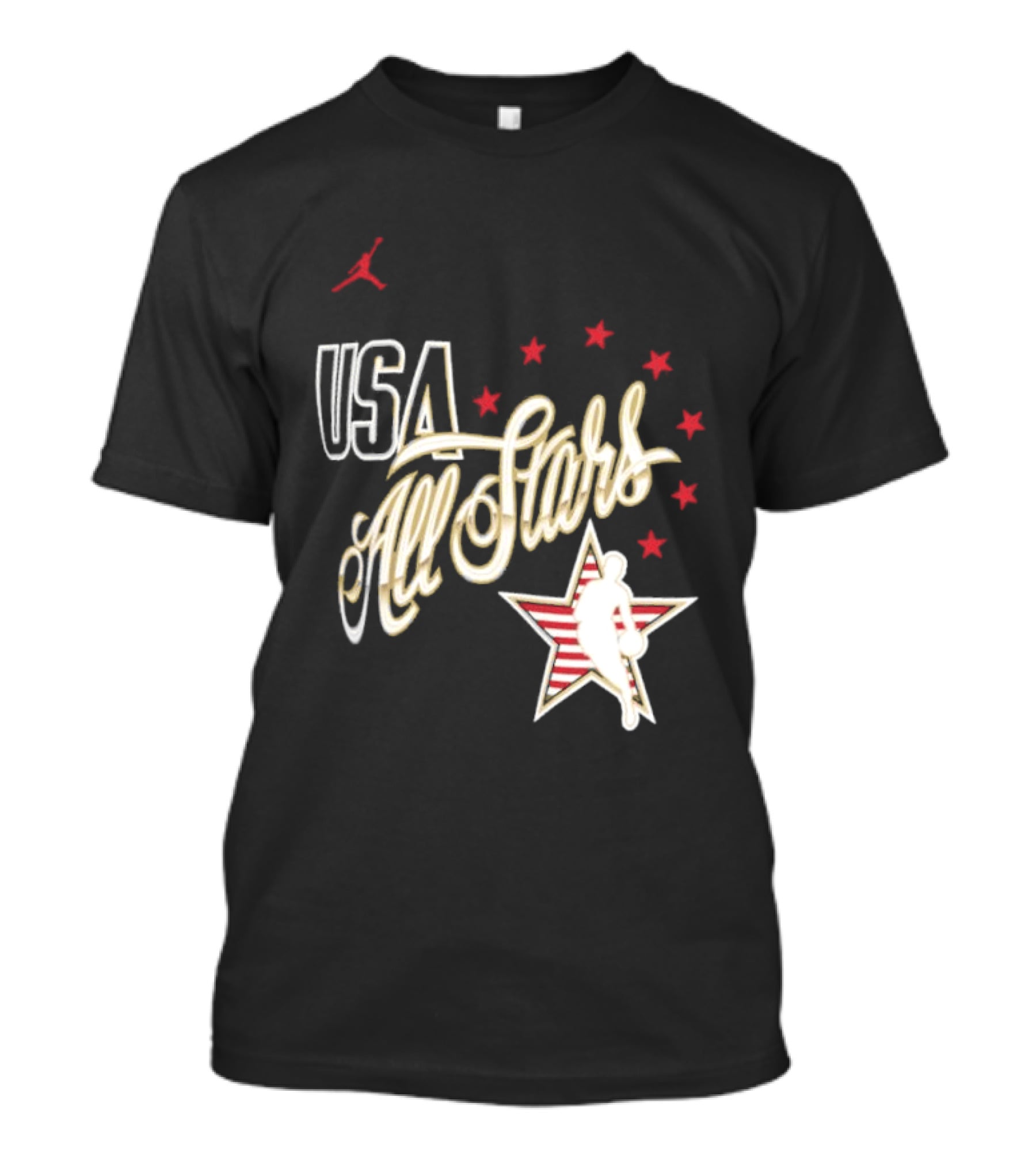 USA All Stars Basketball Team Icon With Red Star T-Shirt