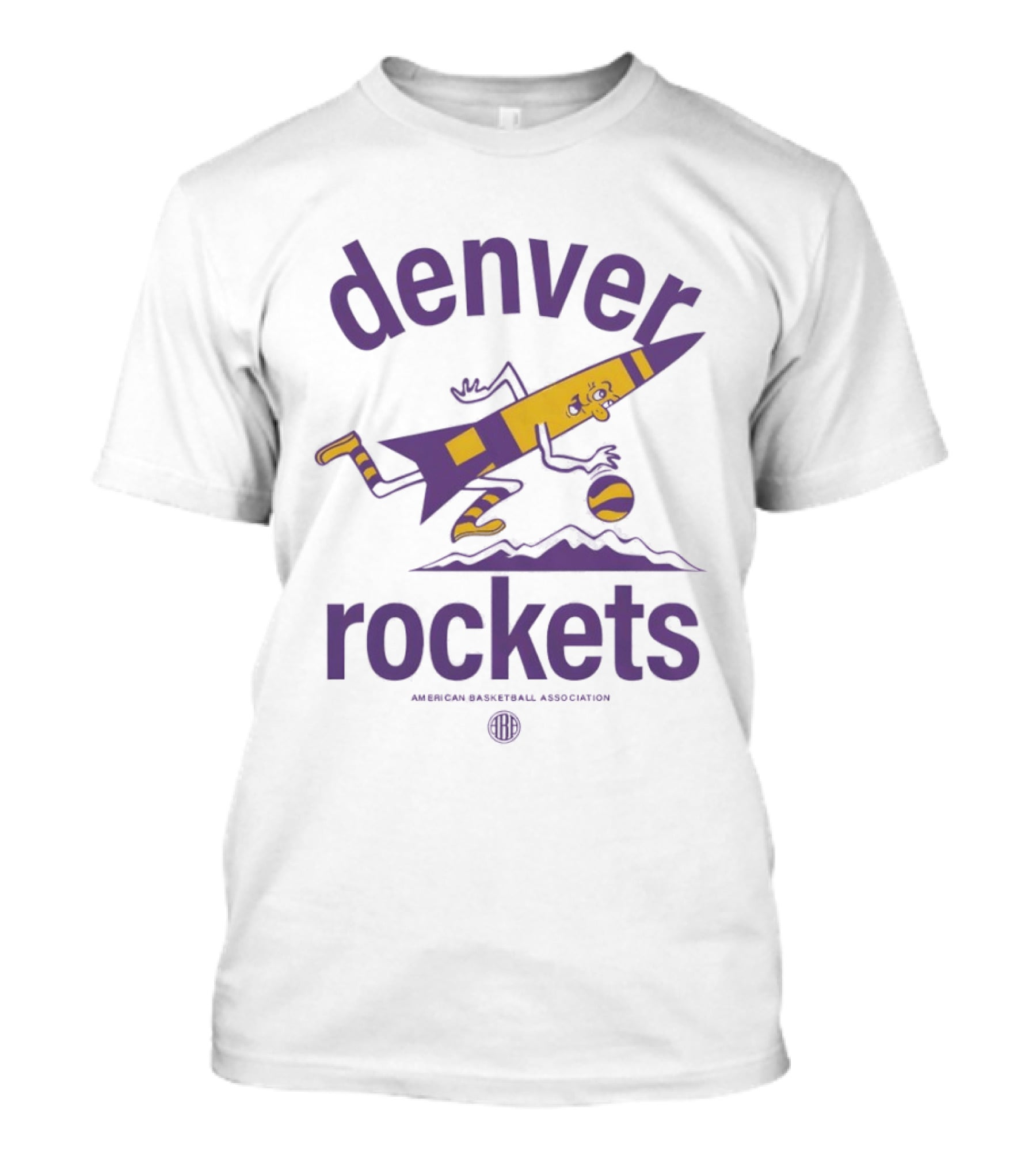Denver Rockets Dribbling Rocket ABA Basketball Vintage Retro Denver Rockies T-Shirt