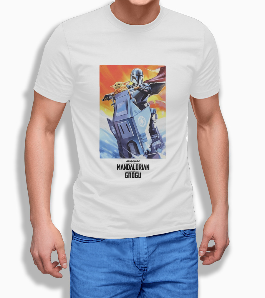 Star Wars The Mandalorian Grogu Riding Speeder Bike Adventure T-Shirt
