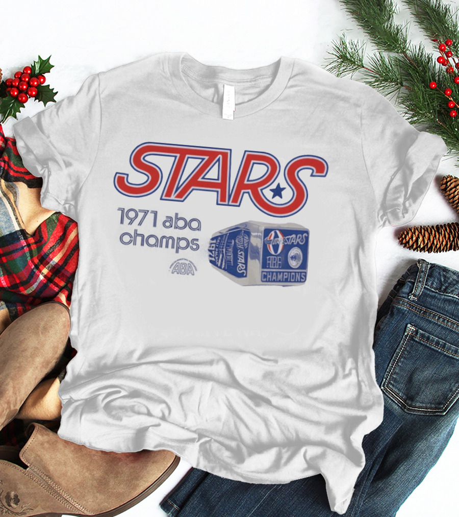 Utah Stars 1971 ABA Champions Retro Style Basketball T-Shirt