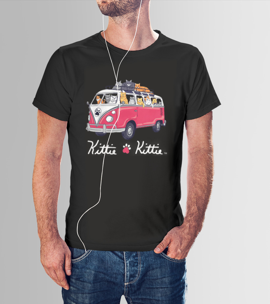 Rescue Bus Kittie Kittie Cat Van Adventure T-Shirt