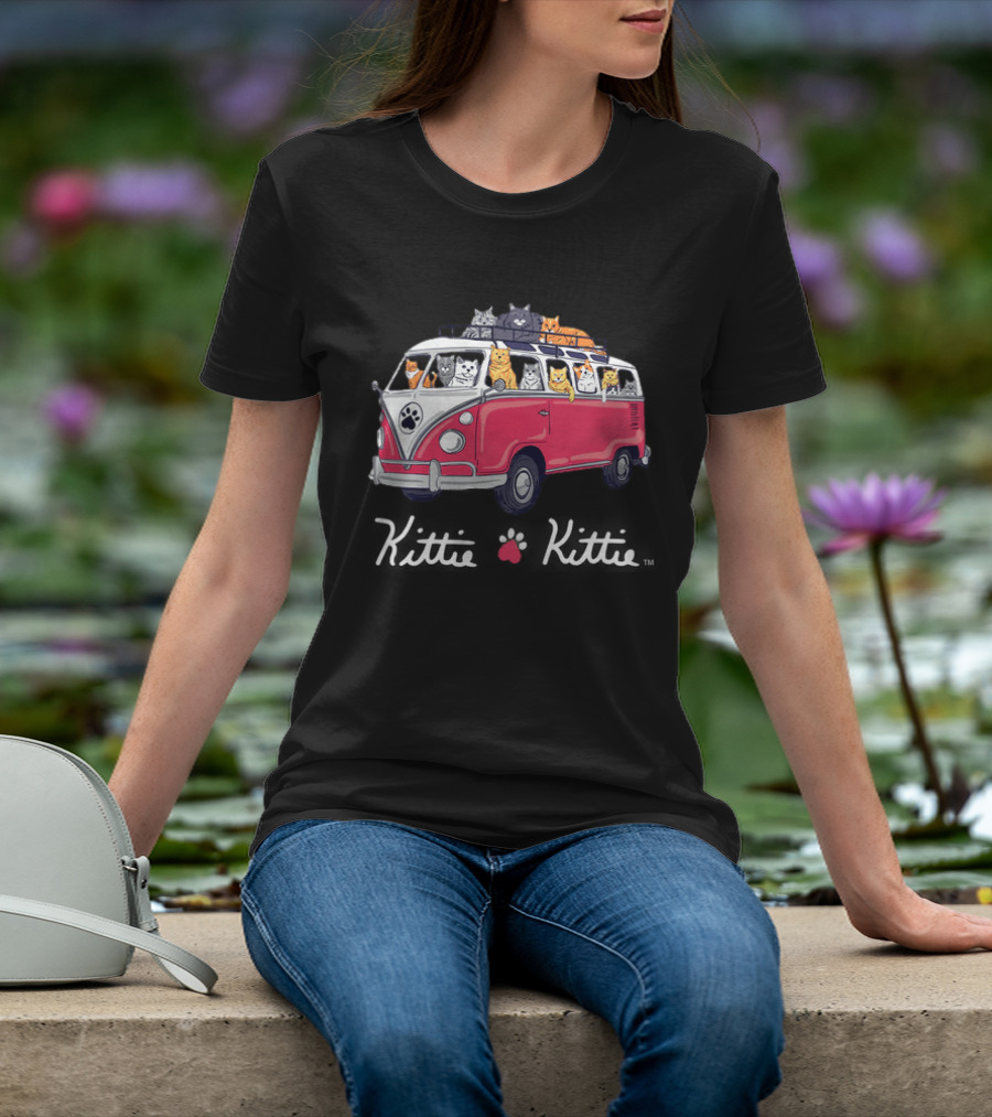 Rescue Bus Kittie Kittie Cat Van Adventure T-Shirt