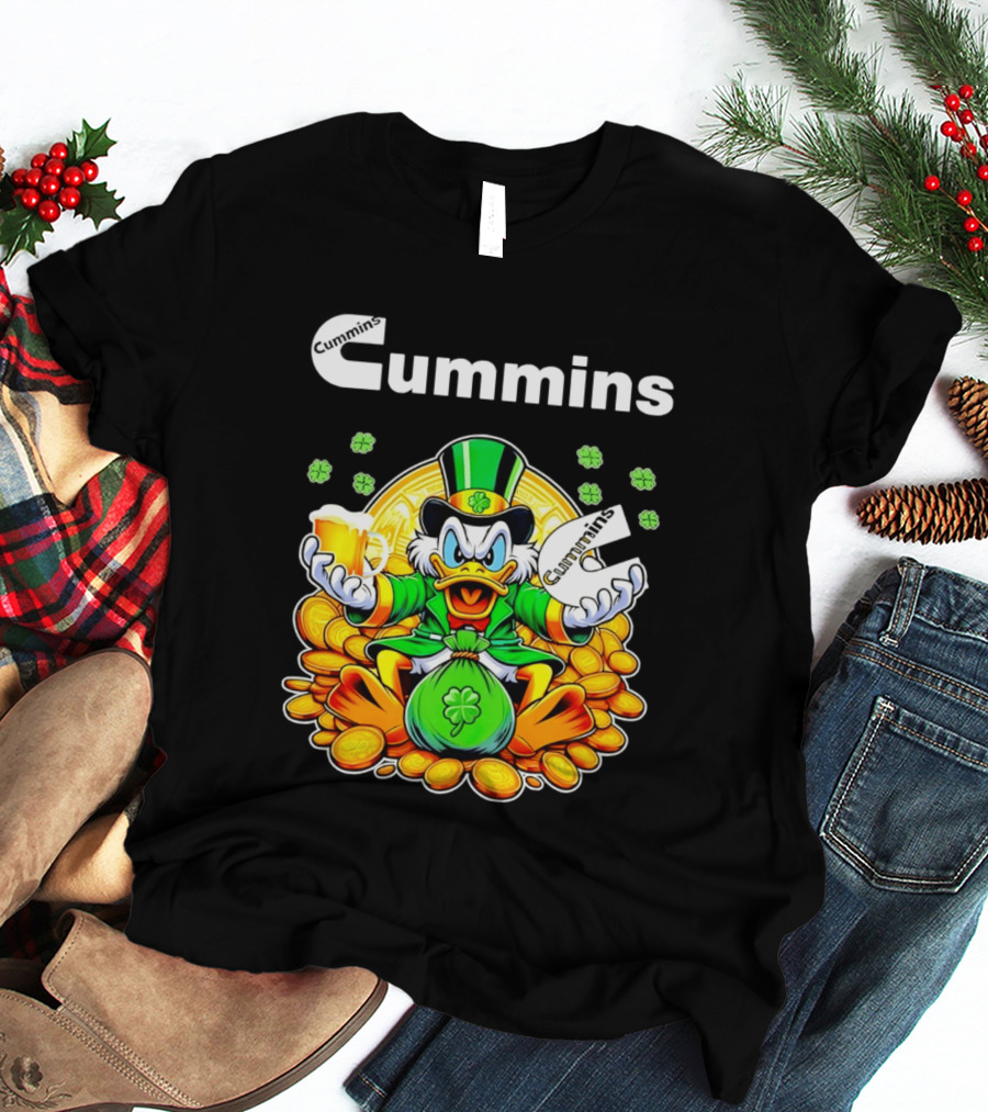 Cummins Scrooge McDuck St Patricks Day Coins And Beer Celebration T-Shirt