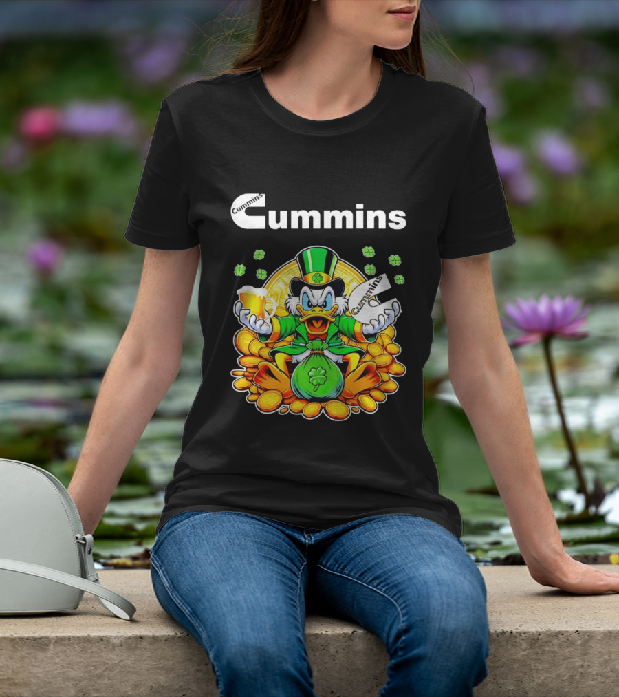 Cummins Scrooge McDuck St Patricks Day Coins And Beer Celebration T-Shirt