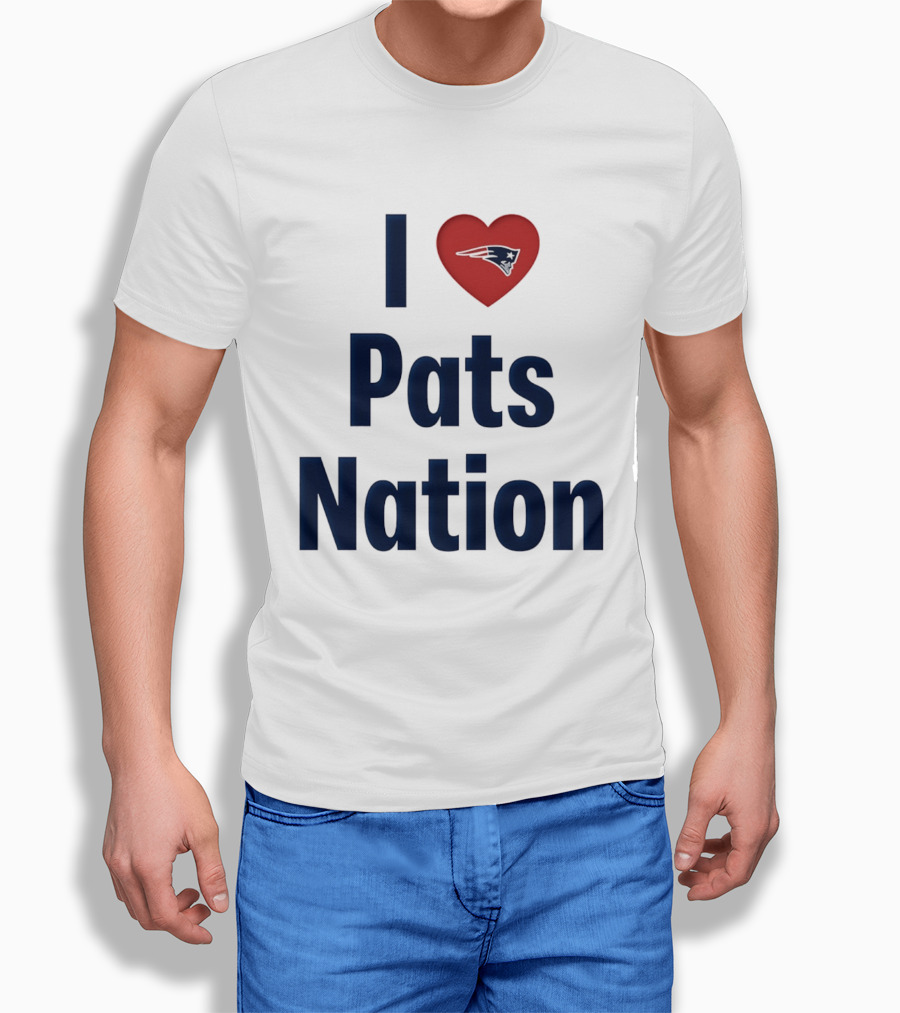 I Love Pats Nation Happy Valentine's Day New England Patriots Fan T-Shirt