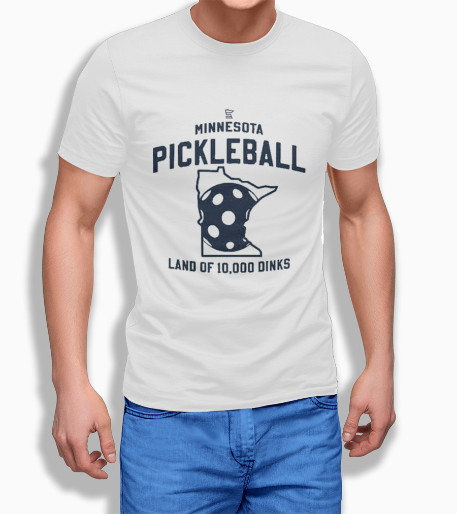 Minnesota Pickleball Land Of 10000 Dinks Map Paddle T-Shirt