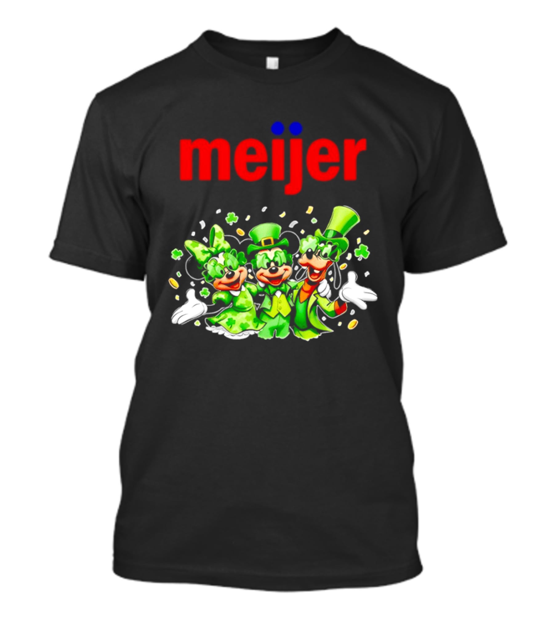 Meijer St Patrick's Day Mickey Mouse Characters In Green Attire T-Shirt
