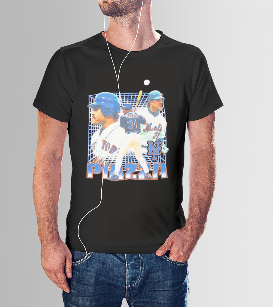 Mike Piazza New York Mets Black Legendary Piazza 31 Mets 31 T-Shirt
