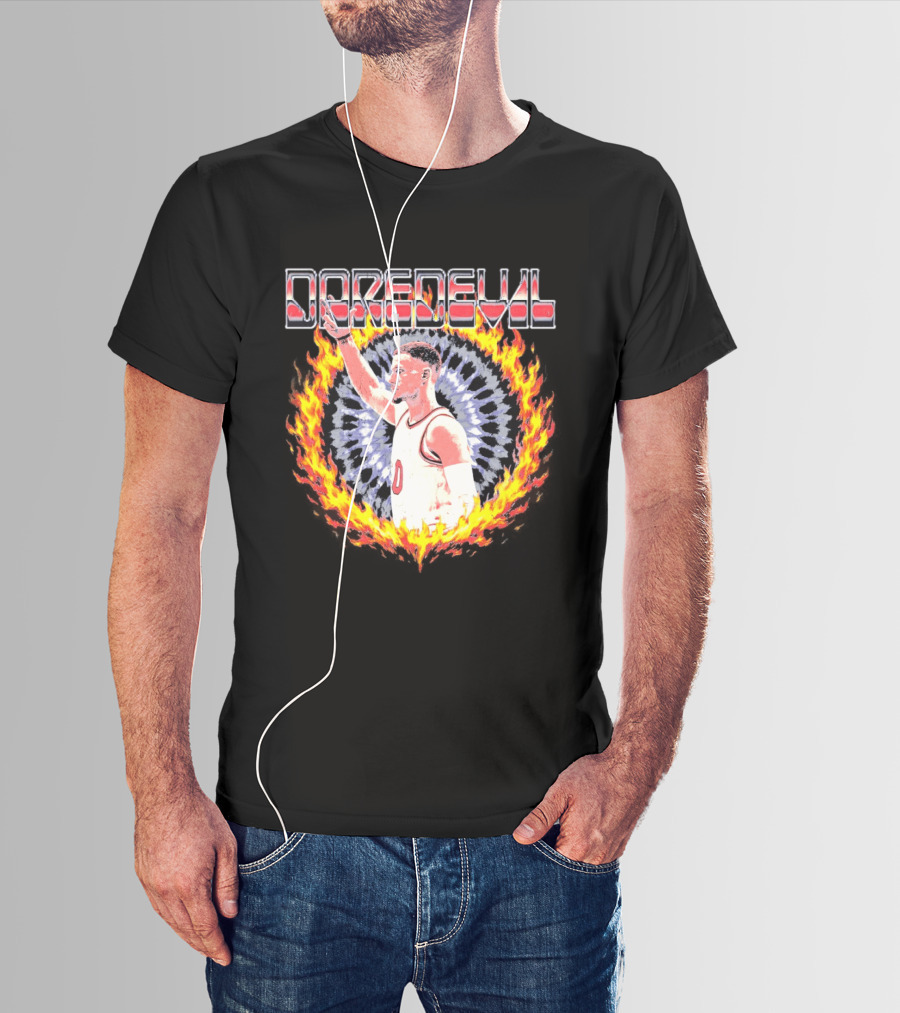Daredevil Basketball Player In Fire Ring T-Shirt