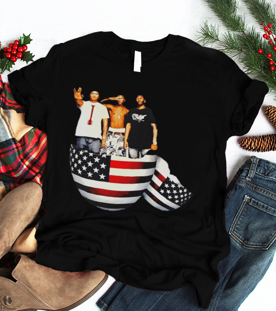 Pharrell Williams Chad Hugo Shae Haley USA Flag Egg Superimposed Image T-Shirt