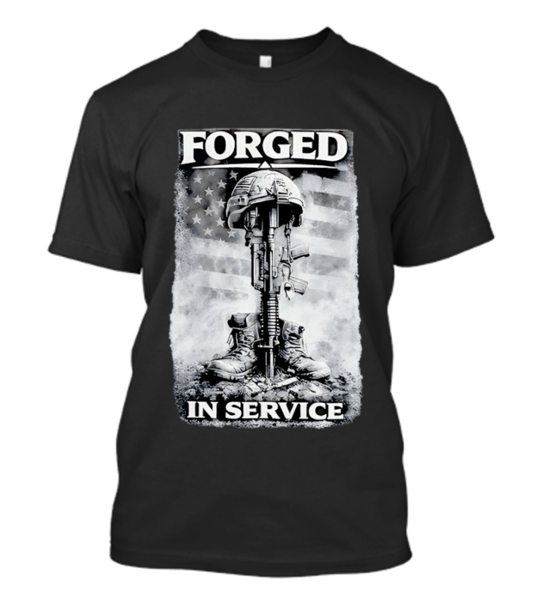 Forged In Service USA American Flag Military T-Shirt