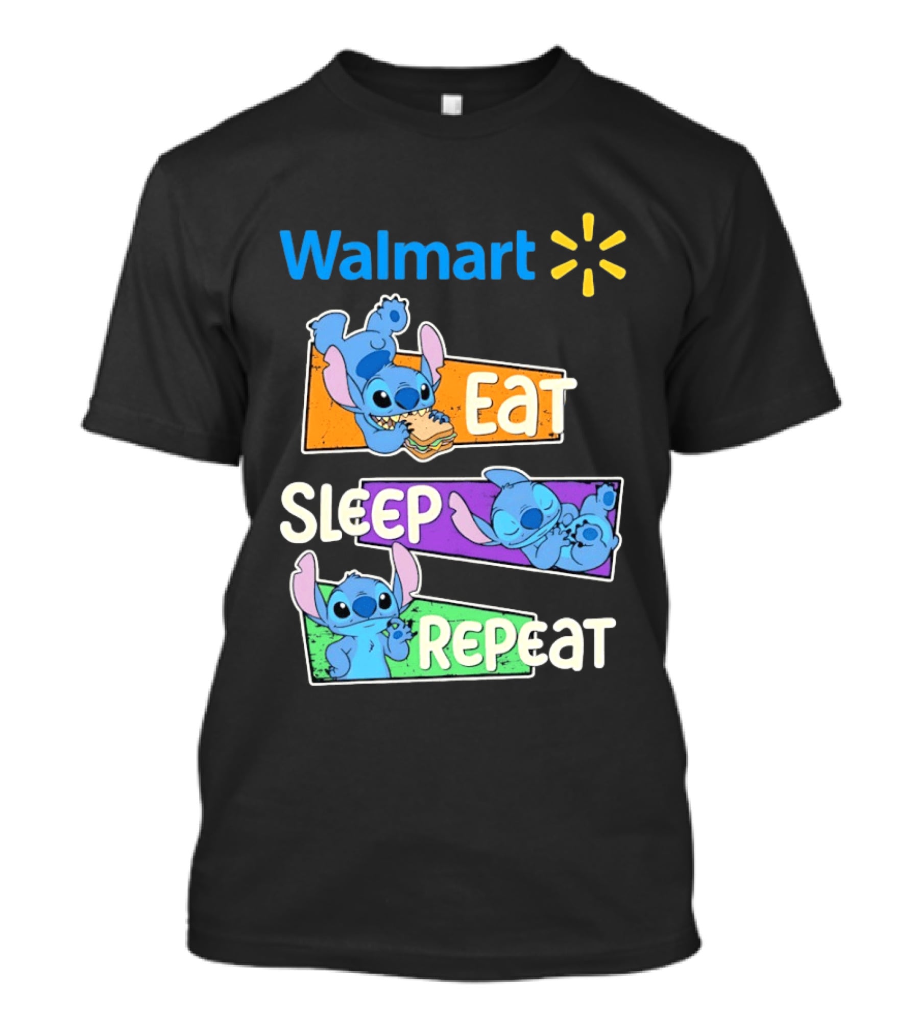 Walmart Stitch Eat Sleep Repeat T-Shirt